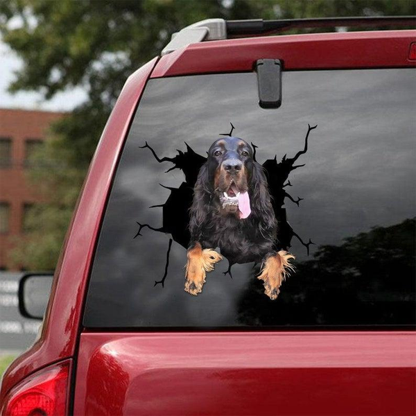 Funny Gordon Setter Dog 3D Vinyl Car Decal Sticker