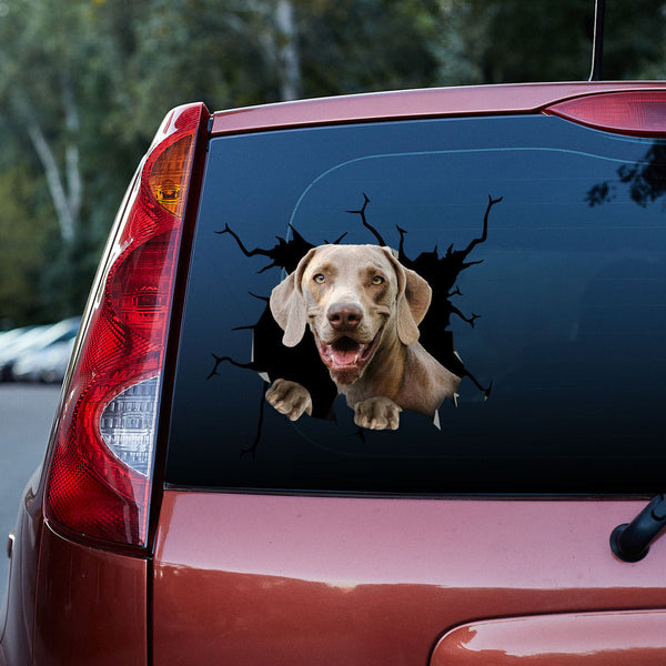 Funny Weimaraner Dog 3D Vinyl Car Decal Sticker