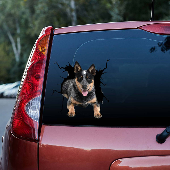 Funny Blue Heelers Dog 3D Vinyl Car Decal Sticker