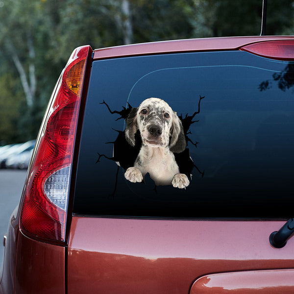 Funny English Setter Dog 3D Vinyl Car Decal Sticker