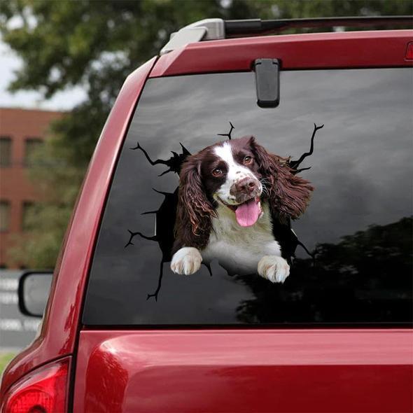 Funny Springer Spaniel Dog 3D Vinyl Car Decal Sticker