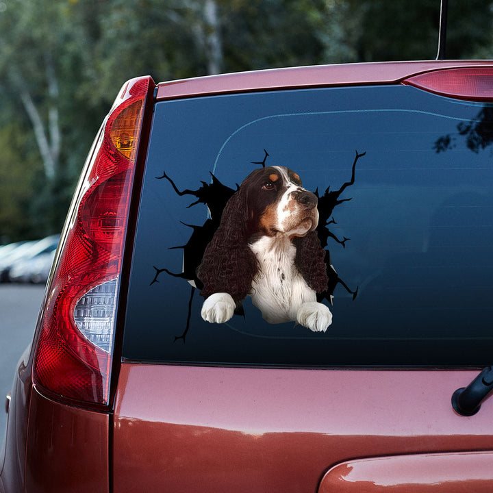 Funny Springer Spaniel Dog 3D Vinyl Car Decal Sticker