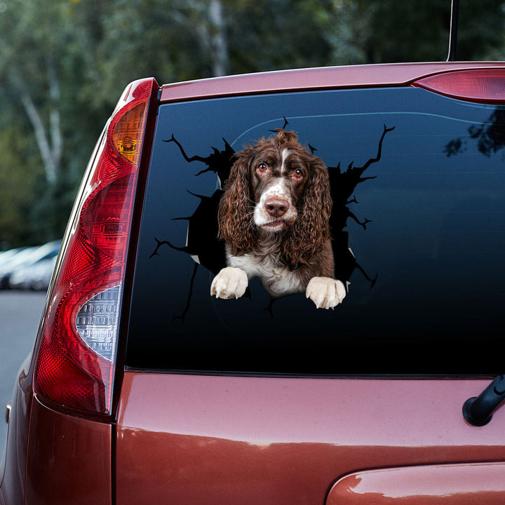 Funny Springer Spaniel Dog 3D Vinyl Car Decal Sticker