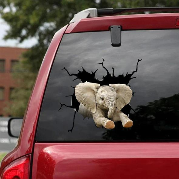 Elephant 3D Vinyl Car Decal Sticker