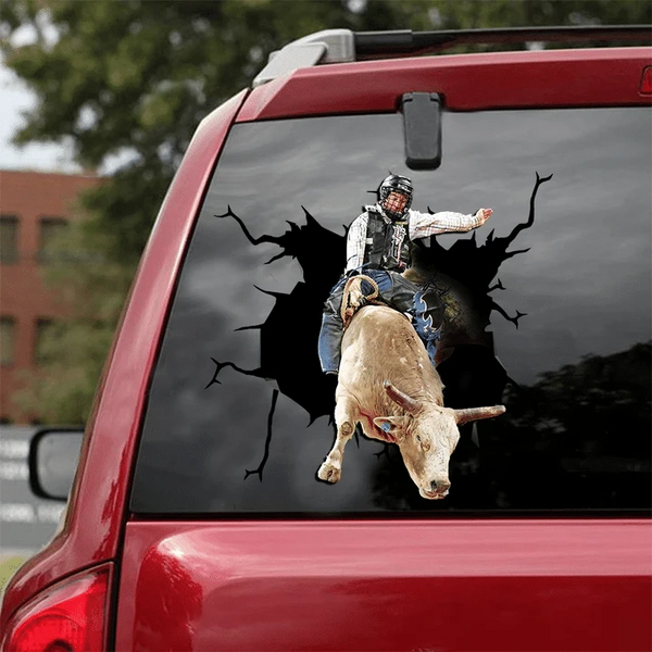 Bull Riding 3D Vinyl Car Decal Sticker