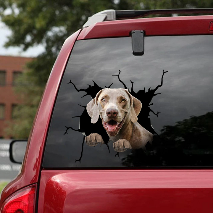 Funny Weimaraners Dog 3D Vinyl Car Decal Sticker