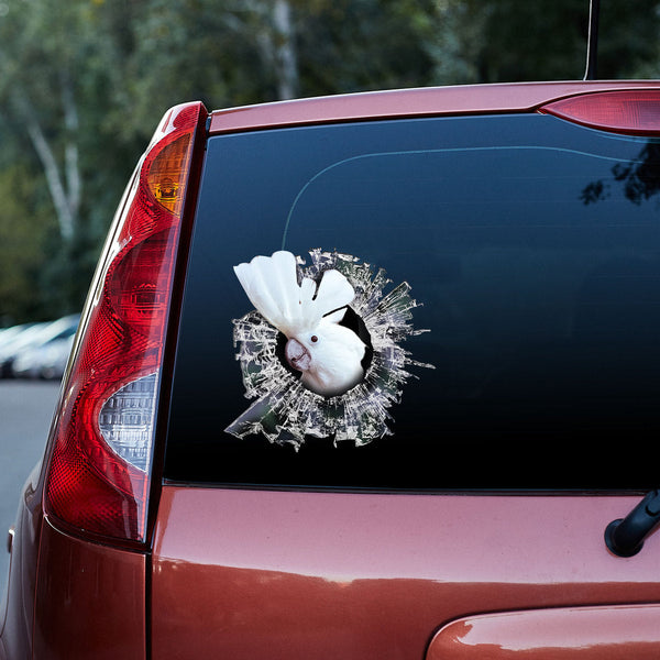 Umbrella Cockatoo 3D Vinyl Car Decal Sticker