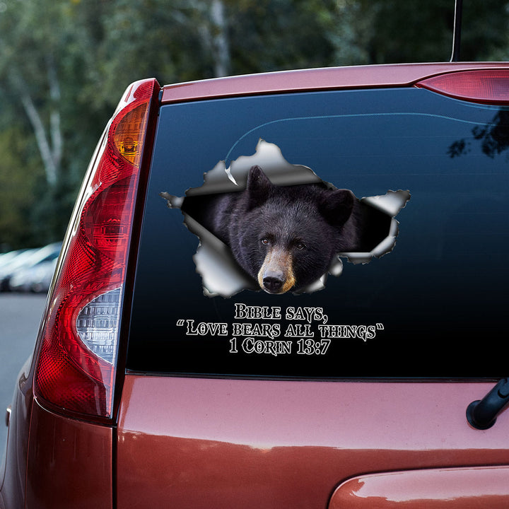 Bear 3D Vinyl Car Decal Sticker