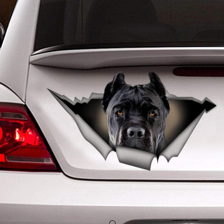 Funny Black Cane Corso Dog 3D Vinyl Car Decal Sticker