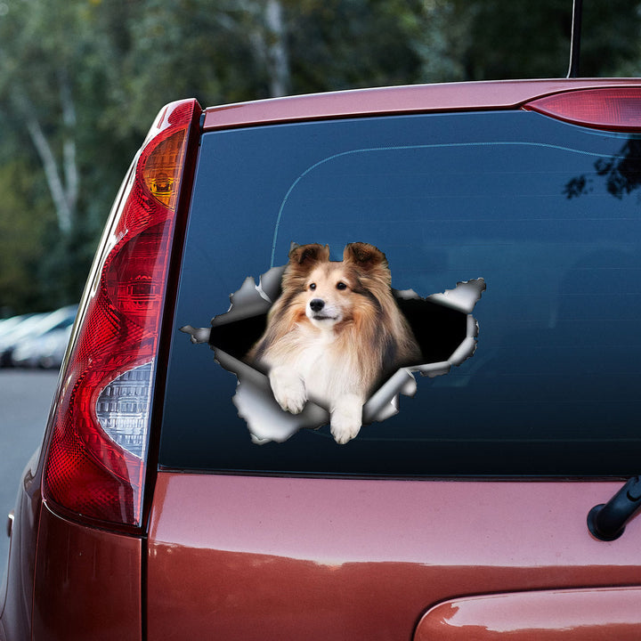 Sheltie Dog 3D Vinyl Car Decal Sticker