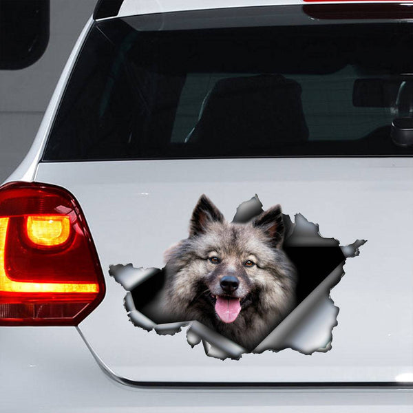 Funny Keeshond Dog 3D Vinyl Car Decal Sticker