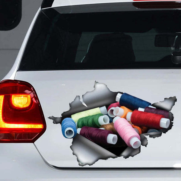 Embroidery Thread Spools 3D Vinyl Car Decal Sticker