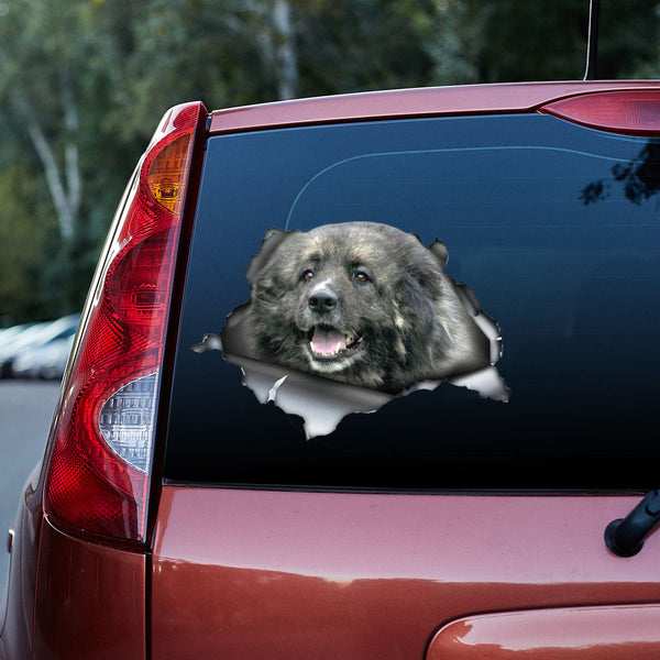 Funny Caucasian Shepherd Dog 3D Vinyl Car Decal Sticker