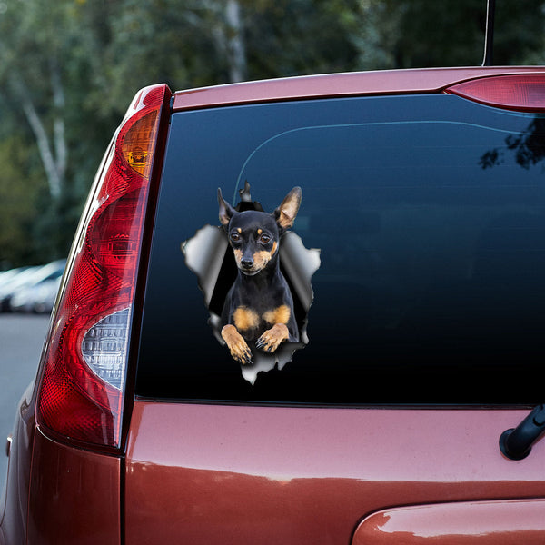 Funny Pinscher Dog 3D Vinyl Car Decal Sticker