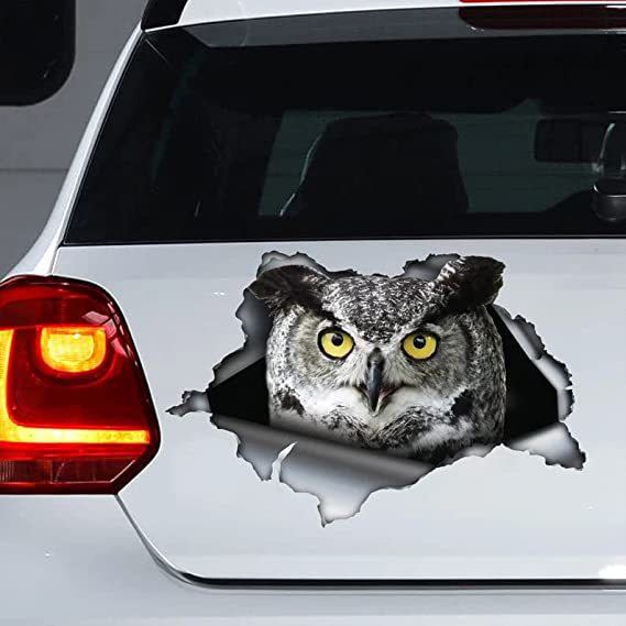 Horned Owl 3D Vinyl Car Decal Sticker