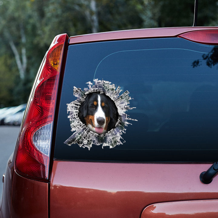 Funny Bernese Mountain Dog 3D Vinyl Car Decal Sticker