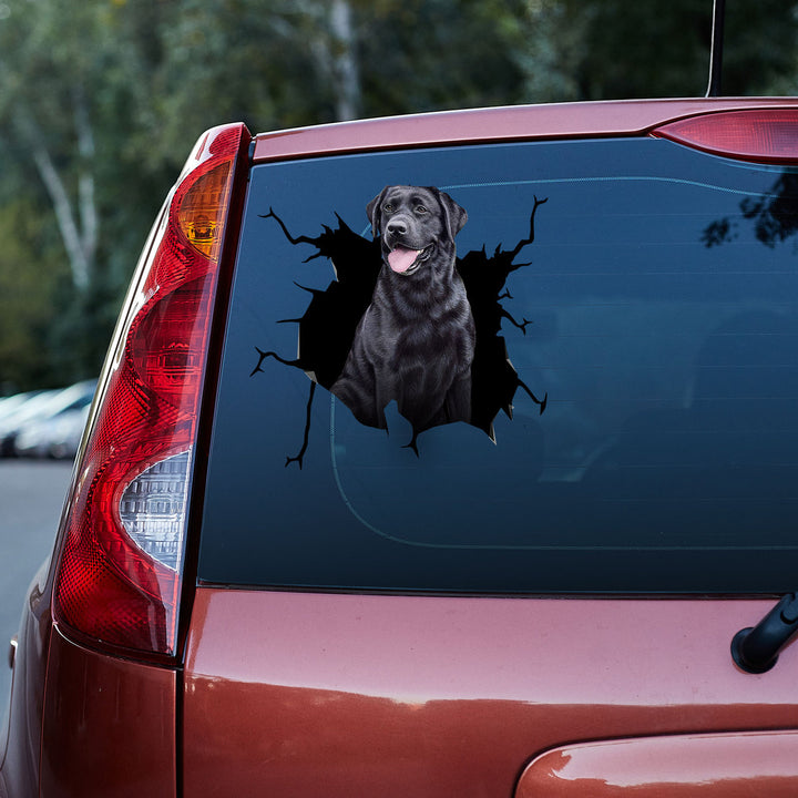 Black Labrador Dog 3D Vinyl Car Decal Sticker