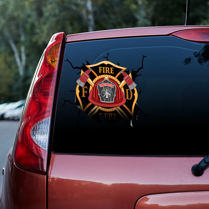 Vintage Cross Fire Department 3D Vinyl Car Decal Sticker