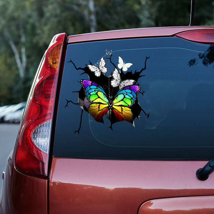 Colorful Butterflies 3D Vinyl Car Decal Sticker