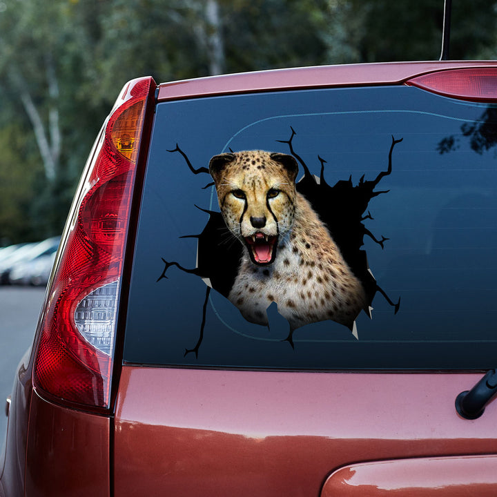 Roaring Cheetah 3D Vinyl Car Decal Sticker