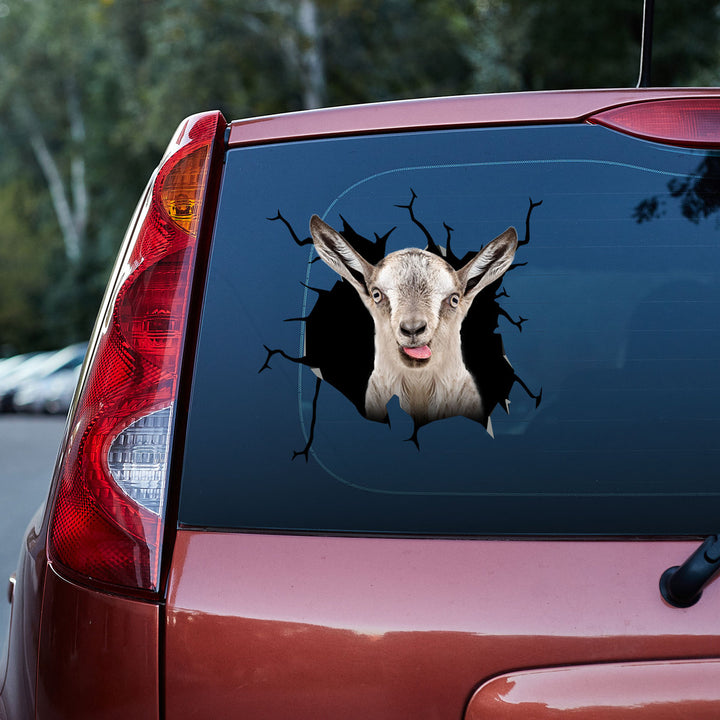 Funny Gray Goatling 3D Vinyl Car Decal Sticker