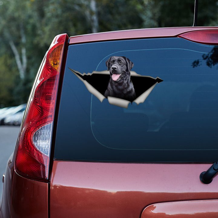 Black Labrador Dog 3D Vinyl Car Decal Sticker