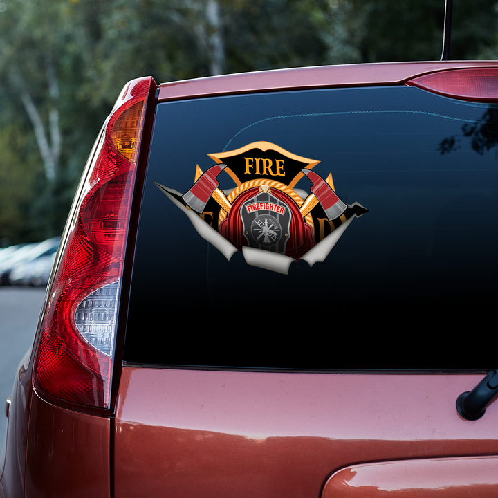 Vintage Cross Fire Department 3D Vinyl Car Decal Sticker