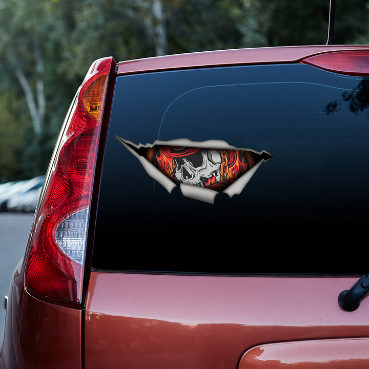 Walking Where The Devil Dances Firefighter 3D Vinyl Car Decal Sticker