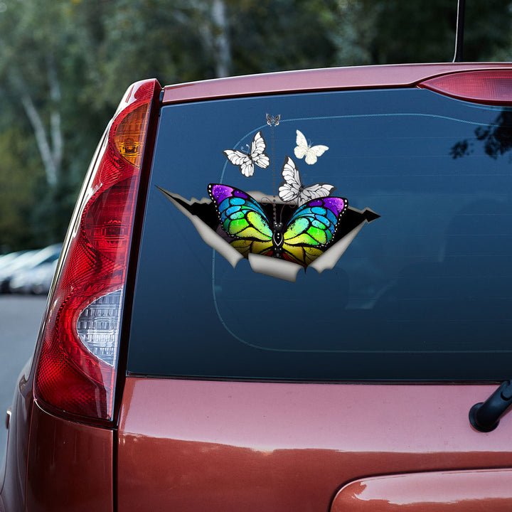 Colorful Butterflies 3D Vinyl Car Decal Sticker