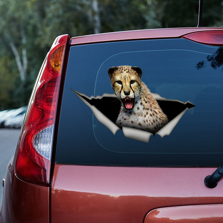 Roaring Cheetah 3D Vinyl Car Decal Sticker