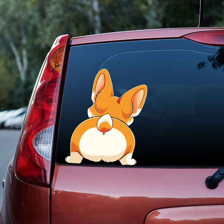 Cute Corgi Butt Funny Dog Vinyl Car Decal Sticker