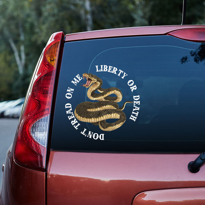 Don't Tread On Me Liberty Or Death Snake Vinyl Car Decal Sticker 