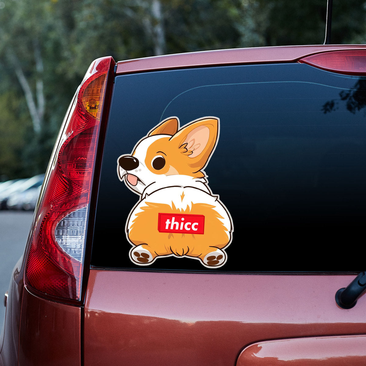 Funny Thicc Corgi Dog Butt Car Sticker Vinyl Car Decal Sticker ...