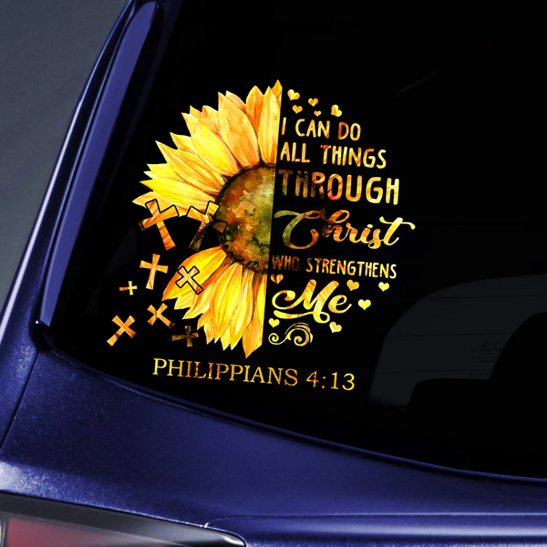 Sunflower And Faith Vinyl Car Decal Sticker