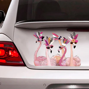 Funny Flamingo Vinyl Car Decal Sticker