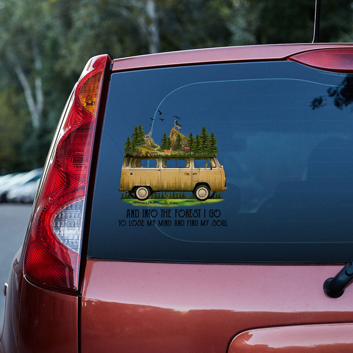 Into The Forest Camping Vinyl Car Decal Sticker