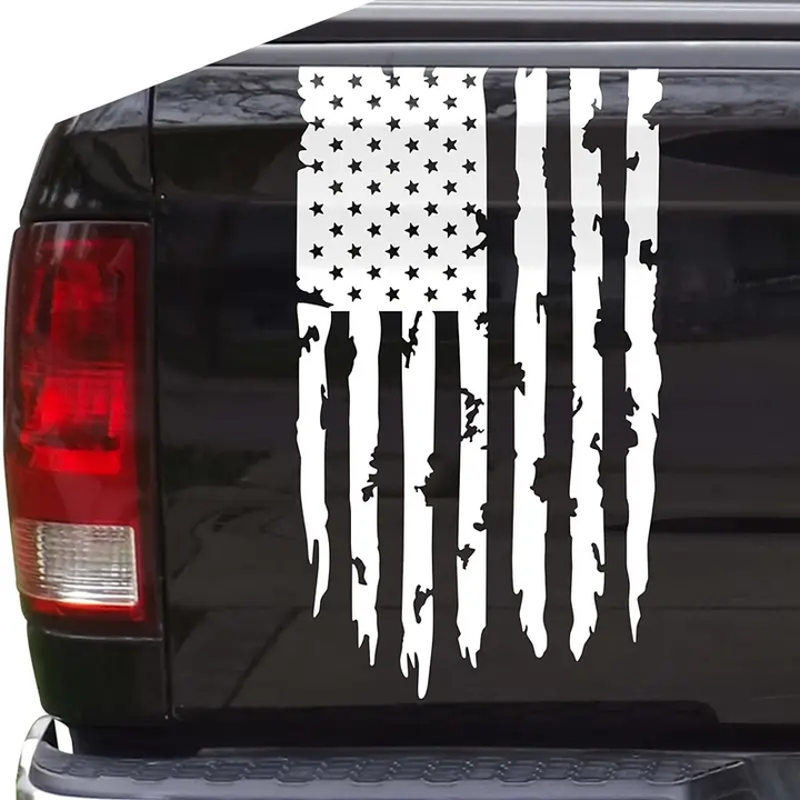 Vintage Grunge American Flag Vinyl Car Decal Sticker