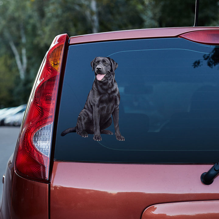 Black Labrador Dog 3D Vinyl Car Decal Sticker