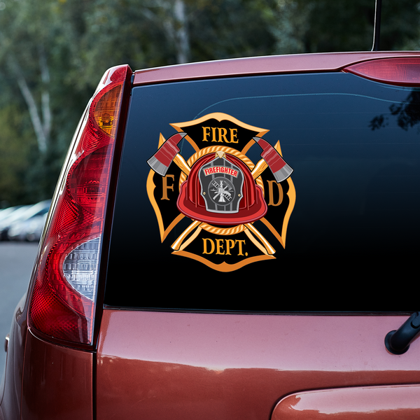 Vintage Cross Fire Department 3D Vinyl Car Decal Sticker