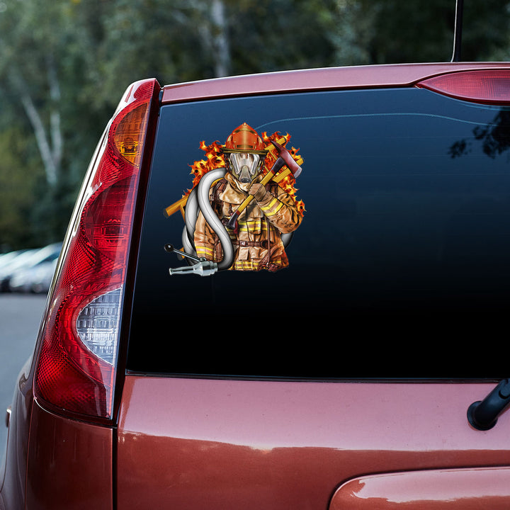 Hot Firefighter 3D Vinyl Car Decal Sticker