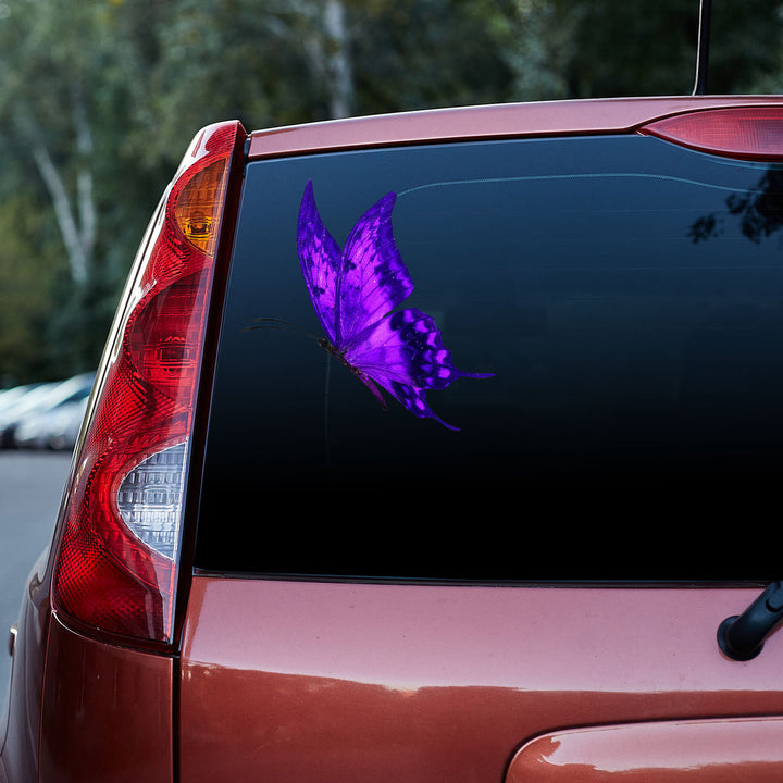 Beautiful Purple Butterfly 3D Vinyl Car Decal Sticker