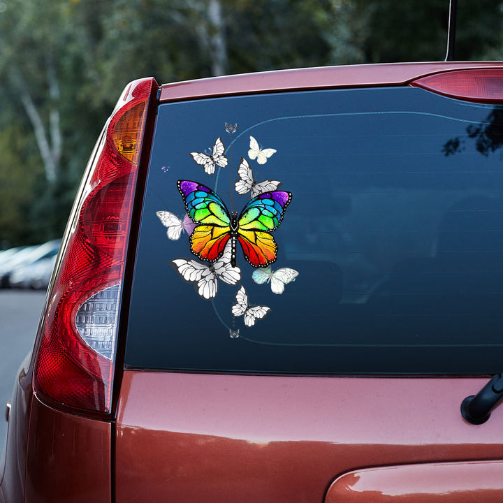 Colorful Butterflies 3D Vinyl Car Decal Sticker