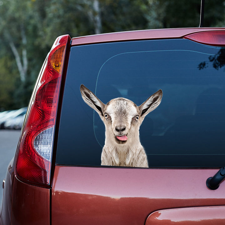 Funny Gray Goatling 3D Vinyl Car Decal Sticker