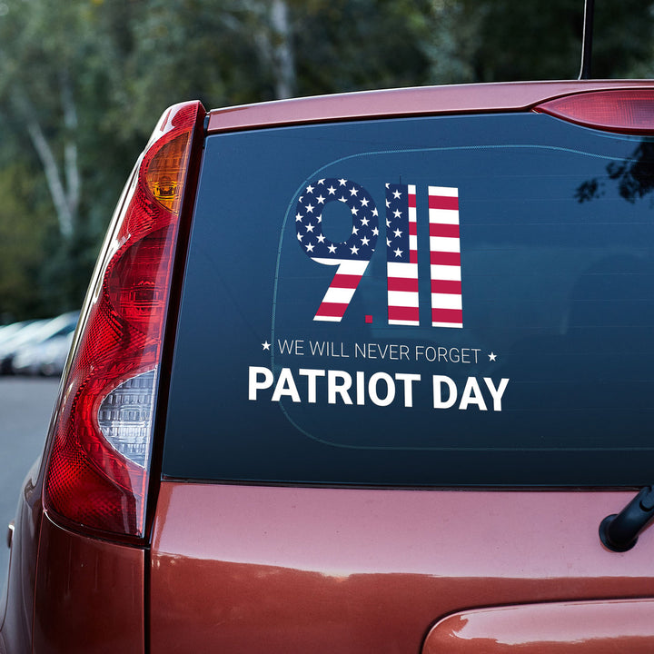 911 We Will Never Forget Patriot Day Vinyl Car Decal Sticker 