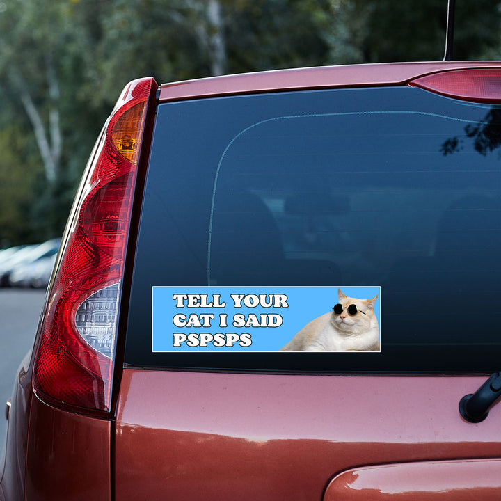 Tell Your Cat I Said PSPSPS Funny 3D Vinyl Car Decal Stickers CS5637