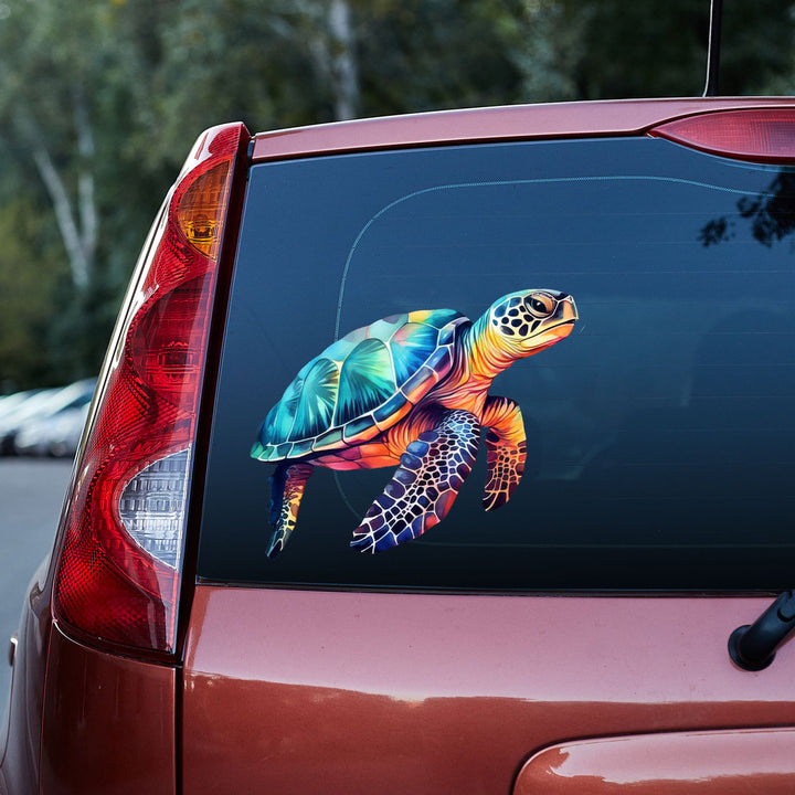 Whimsical Sea Turtle Watercolor 3D Vinyl Car Decal Stickers CS5759