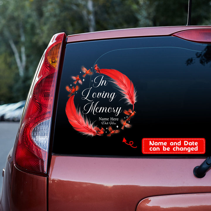 Memorial Cardinal In Loving Memory Vinyl Car Decal Sticker CS5810