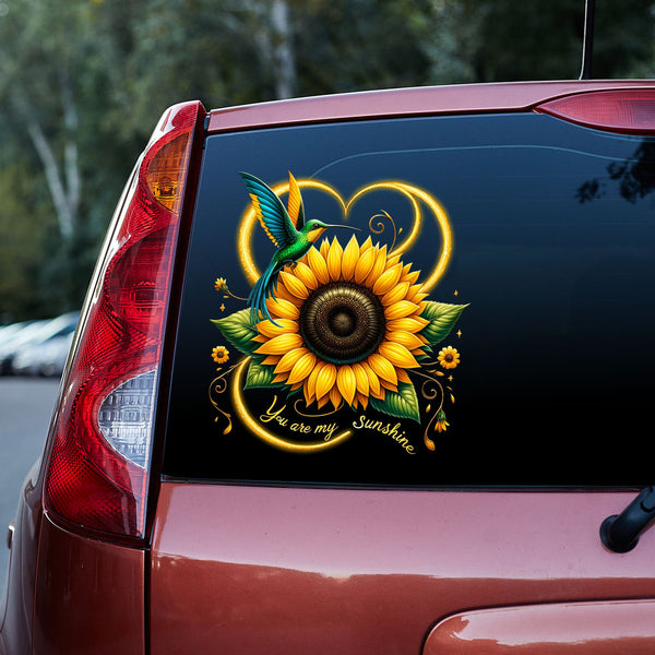 Hummingbird Sunflower Memorial Vinyl Car Decal Sticker
