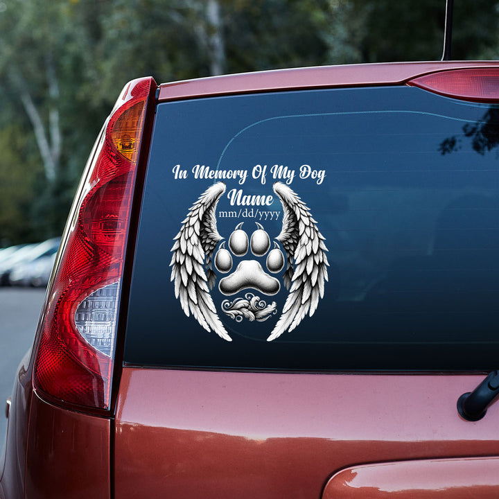 In Loving Memory of My Dog Custom Text Vinyl Car Decal Sticker