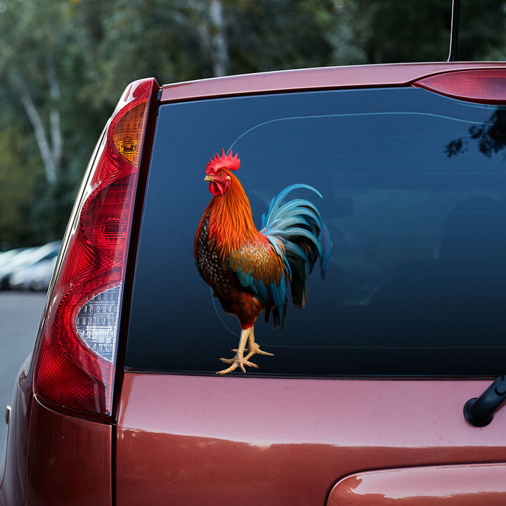 Colorful Rooster 3D Vinyl Car Decal Stickers CS8084